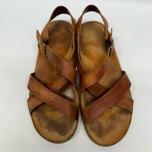 CHACO Women's Wayfarer Sandals Leather Rust Brown J106528 US Size 8 EU 39